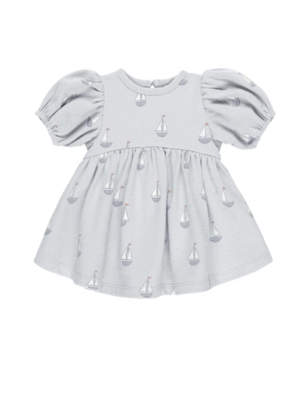 Quincy Mae Darla Light blue Baby Dress & Bloomers Set with Sailboat Print